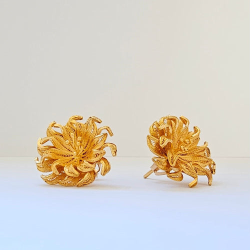 Boucles d'oreilles Boucles d’oreilles motif floral en or jaune 58 Facettes GEL-ER-FLW-YG
