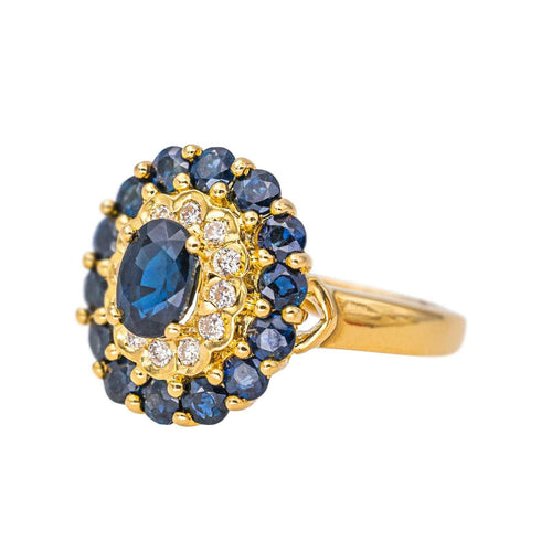 Bague 50 Bague  Pompadour  Or jaune Saphir, Diamant 58 Facettes 4624053CN