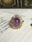 Bague 53 Bague ancienne sertie d’une améthyste cabochon et diamants en or jaune 18k 58 Facettes