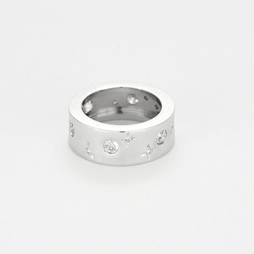 Bracelet 55 Large jonc en or gris et diamants 58 Facettes MAN1917