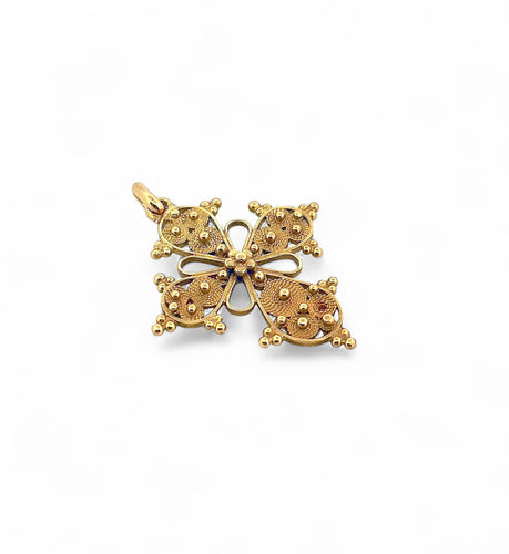 Pendentif Pendentif croix vintage en or jaune 18 carats 58 Facettes