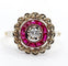 Bague 48 Bague cible Art Déco or rose, diamant, rubis calibrés (circa 1920) 58 Facettes A04432