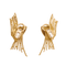 Boucles d'oreilles Boucles d'oreilles vintage or jaune texturé. 58 Facettes 34700