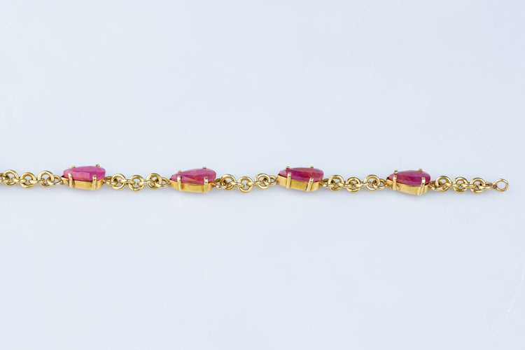 Bracelet Bracelet en or jaune orné de rubis 58 Facettes BRARV14KCC925