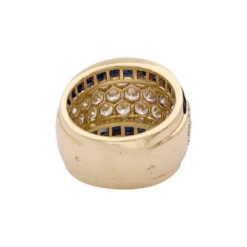 Bague 51 Bague vintage or jaune, diamants, saphirs calibrés. 58 Facettes 34461