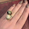 Bague Bague cocktail en or jaune perle grise de Tahiti et agate 58 Facettes 32034