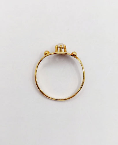 Bague 41 MINI bague antique or perle et monture tourbillon (circa 1900) 58 Facettes A06300