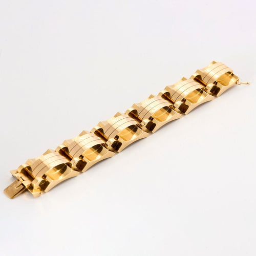 Bracelet Bracelet Tank bicolore, or jaune 58 Facettes GU157