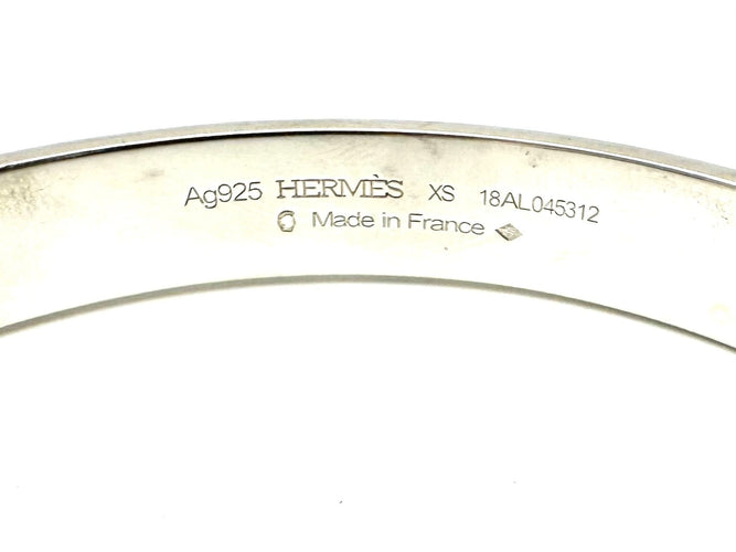 Collier HERMES. Collection "Collier de chien", bracelet argent 925/00 58 Facettes