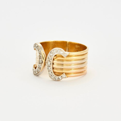 Bague 58 CARTIER – Bague Double C Diamants 58 Facettes
