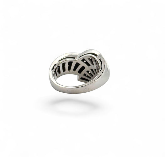 Bague 51 Bague cocktail en or blanc et diamants 58 Facettes