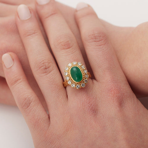 Bague 54 Bague émeraude et diamants 58 Facettes