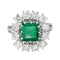 Bague 57 Bague Pompadour Or blanc Emeraude, Diamant 58 Facettes 4387210CN