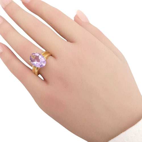Bague 57 Bague or jaune et améthyste 58 Facettes