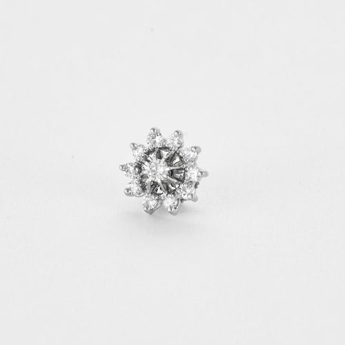 Boucles d'oreilles Boucles d'oreilles fleurs or blanc et diamants 58 Facettes 250255