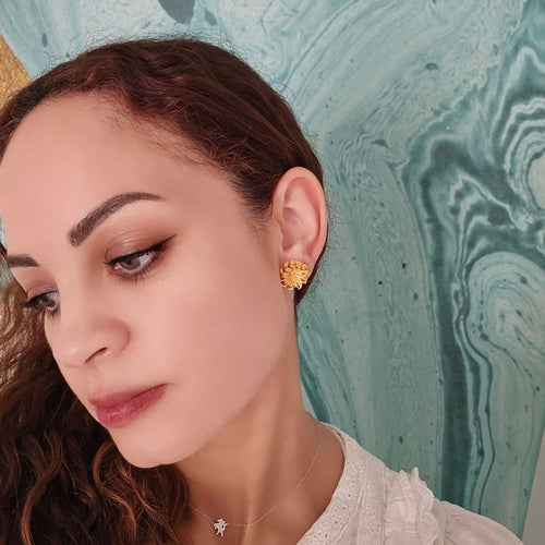 Boucles d'oreilles Boucles d’oreilles motif floral en or jaune 58 Facettes GEL-ER-FLW-YG