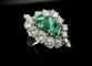 Bague 53 Bague en platine sertie de 2,50 carats d'émeraudes et 3 carats de diamants 58 Facettes