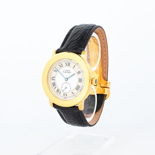 CARTIER - Montre Must Ronde - Ivory roman dial - LM 58 Facettes