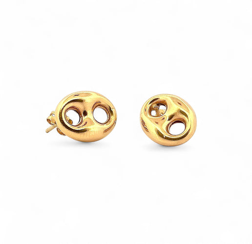 Boucles d'oreilles Boucles d’oreilles grain de café or jaune 18 carats 58 Facettes