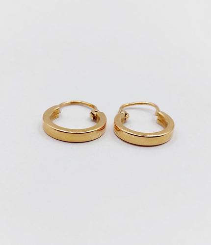 Boucles d'oreilles Mini créoles art déco or rose 18k finement travaillées (circa 1970) 58 Facettes A06268
