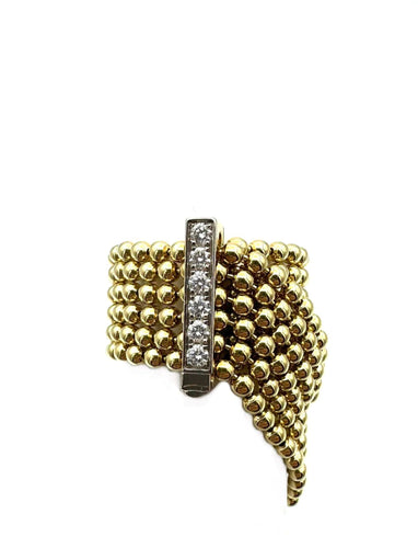 Bague CARTIER. Collection "Draperie de décolleté", bague 2 ors 18K et diamants 58 Facettes