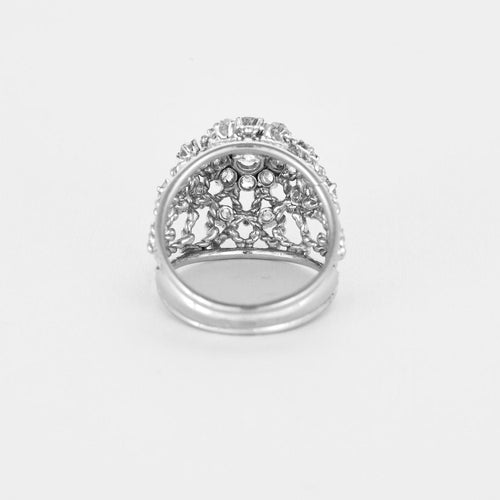 Bague 53 Bague dôme or blanc et diamants 58 Facettes 240566