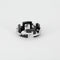 Bague 55 MELLERIO - Graphic - Bague or blanc et céramique noire 58 Facettes J1WG463-9051