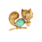 Broche Van Cleef & Arpels  Rare Broche animalière à décor d'Ecureuil en platine et or jaune, diamants, rubis et cabochon de turquoise. 58 Facettes HOU5762