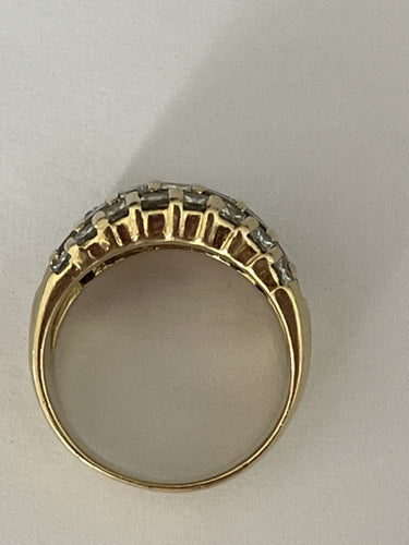 Bague 54 Large Bague Bandeau Or Jaune Diamants 3,00 ct 58 Facettes LOT 6106
