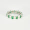Bague 55 Alliance américaine or blanc diamants émeraudes 58 Facettes