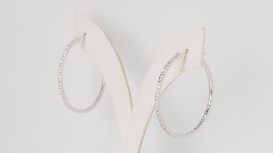 Boucles d'oreilles Créoles En Or Blanc Et Diamants 58 Facettes 31740