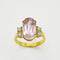 Bague 55 Bague en or jaune avec diamants et kunzite 58 Facettes 50337
