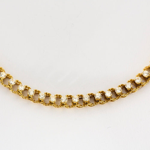 Collier Collier or jaune texturé et diamants 58 Facettes GULK222