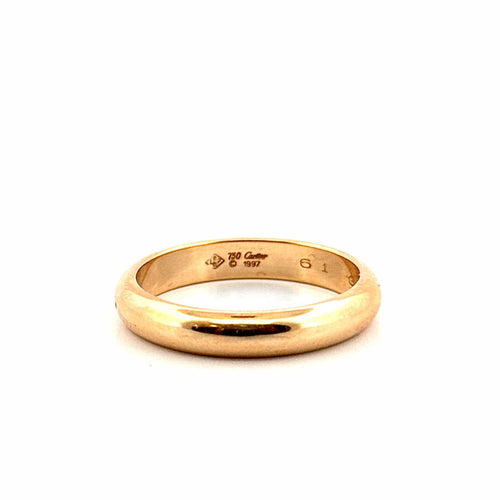 Bague 61 Alliance Cartier en or jaune demi-jonc 58 Facettes