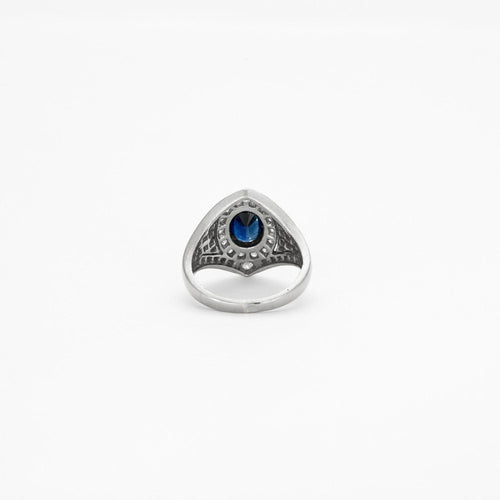 Bague 45 Bague bandeau or gris avec saphir et diamants 58 Facettes 240066