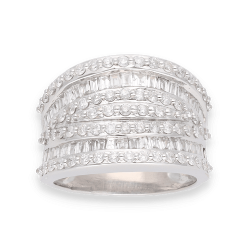 Bague 50 Bague en or gris avec 2,33 Cts de diamants 58 Facettes
