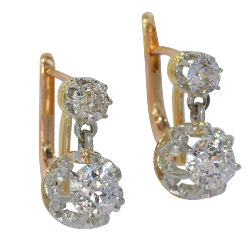 Boucles d'oreilles Deco Diamonds : L'élégance des années 1920 en or et platine