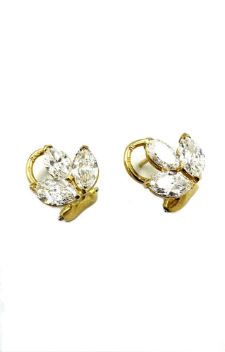 Boucles d'oreilles Boucles d’oreilles or jaune et diamants navettes 2,40ct 58 Facettes