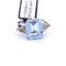 Bague 56 Bague Art Déco en or blanc avec aigue-marine et diamants 58 Facettes
