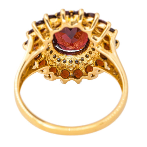 Bague 55 Bague Pompadour  Or jaune Grenat, Diamant 58 Facettes 4523259CN