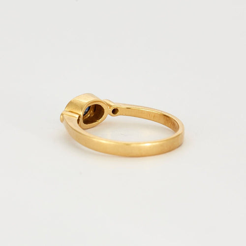 Bague 56 Bague jonc en or jaune, saphir et diamants 58 Facettes SPEV 13