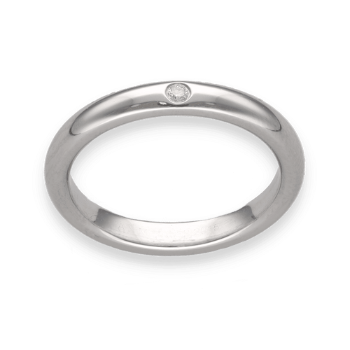 Bague 52 Bague Tiffany & Co en platine avec diamant brillant 0,02 ct F-VVS - Taille 52 58 Facettes FB07740