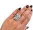 Bague 51 Bague or blanc oxyde de zirconium et diamants 58 Facettes 1.0000076/3