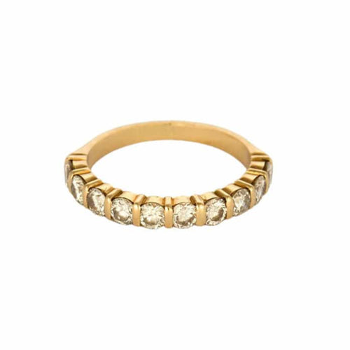 Bague 52,5 Demi-Alliance or jaune et diamants 58 Facettes MEA4355