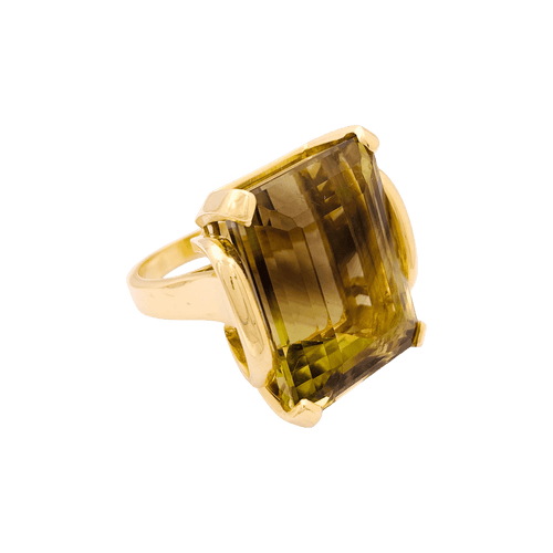 Bague 53 Bague de cocktail, or jaune, quartz bicolore 35 cts. 58 Facettes 34690