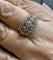 Bague Bague ancienne or blanc jarretière diamants 58 Facettes