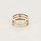 Bague trois anneaux en or rose, or blanc et diamants