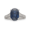 Bague 53 Bague en or gris saphir et diamants brillants 58 Facettes