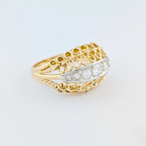 Bague 62 Bague Dôme en or jaune  et diamant 58 Facettes 33373