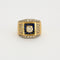 Bague 62 Chevalière Or jaune et Blanc 58 Facettes LP454/12